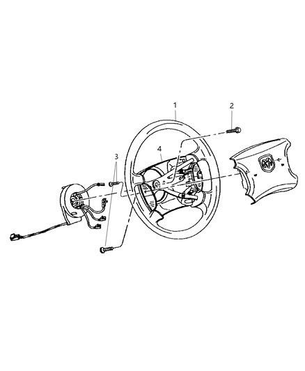 2011 Ram Dakota Steering Wheel Assembly Diagram