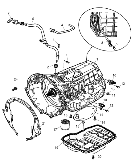 2004 Jeep Grand Cherokee Cover-Transmission Dust Diagram for 52104133