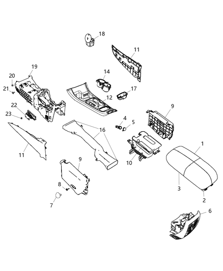 2014 Jeep Grand Cherokee Duct-Air Outlet Diagram for 68213462AA