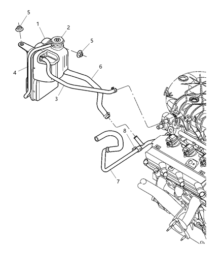 2004 Chrysler Pacifica COOLANT Bottle Inlet Diagram for 4809437AB