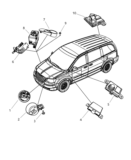 2009 Chrysler Town & Country Switch-UNDERHOOD Diagram for 5026277AD