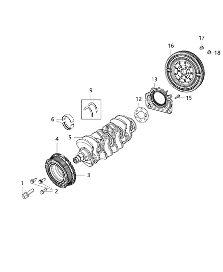2015 Dodge Dart Bearing-Crankshaft Thrust Diagram for 4892759AA