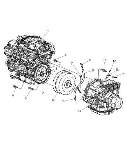 2005 Chrysler Sebring Transaxle Mounting & Miscellaneous Parts Diagram 3