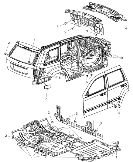 2005 Jeep Grand Cherokee Plug-Body Diagram for 55396896AA