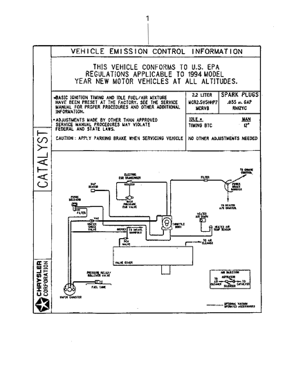 1999 Jeep Grand Cherokee Label-Emission Diagram for 53013126AA