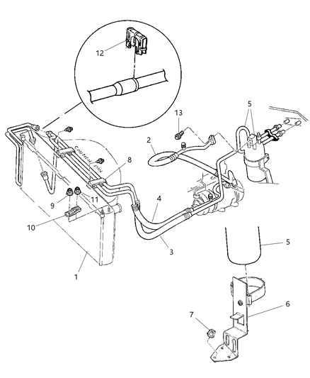 1997 Jeep Cherokee Line Air Conditioning SUCT Diagram for 55036653AB