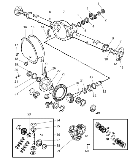 2004 Dodge Dakota Axle, Rear, With Differential And Housing Diagram 1