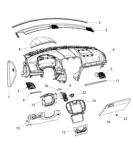 2012 Chrysler 300 APPLIQUE-Instrument Panel Diagram for 1VV13AAAAA