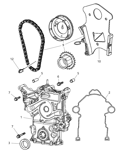2006 Dodge Charger Timing Belt / Chain & Cover Diagram 3