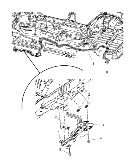 2007 Jeep Commander Line-A/C & Heater UNDERBODY Diagram for 55116961AE