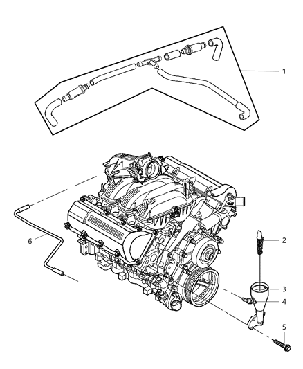 2005 Jeep Grand Cherokee Tube-CRANKCASE Vent To Air Clean Diagram for 53013757AA