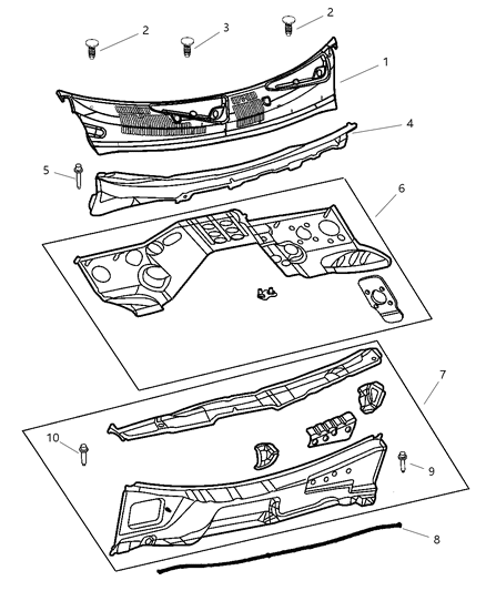 2000 Jeep Grand Cherokee Seal-Hood To PLENUM Diagram for 55135392AB