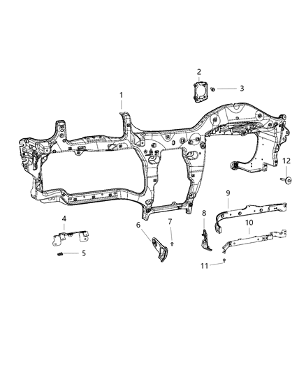 2021 Jeep Wrangler Instrument Panel & Structure Diagram 4