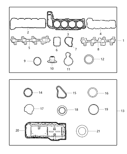 2007 Dodge Ram 1500 Gasket Kit-Engine Diagram for 5135798AB