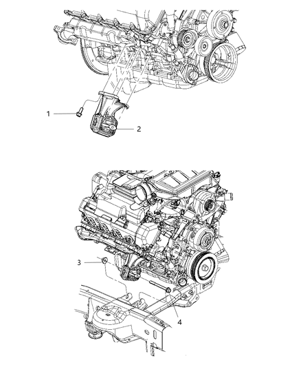 2008 Dodge Ram 1500 INSULATOR-Engine Mount Diagram for 55398586AA