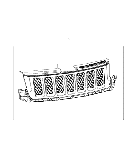 2013 Jeep Grand Cherokee Grille Kit Diagram