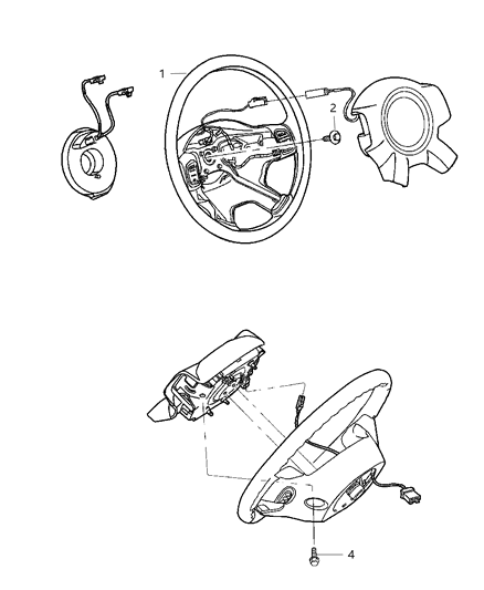 2009 Jeep Liberty Steering Wheel Assembly Diagram