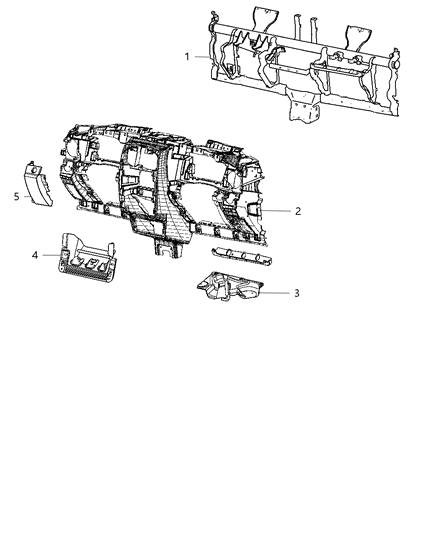 2009 Chrysler PT Cruiser Cap End-Instrument Panel End Diagram for YW87DKAAD
