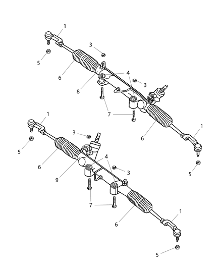 2004 Jeep Liberty Tie Rod-Tie Rod End Diagram for 5072445AA