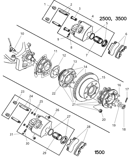 1998 Dodge Ram 3500 Front Brakes Diagram 2