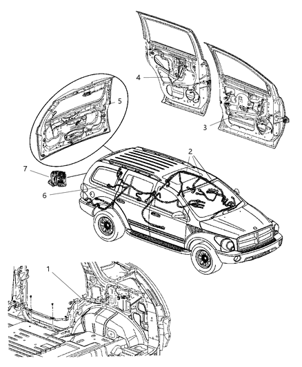 2004 Dodge Durango Wiring-Body Diagram for 56049308AH