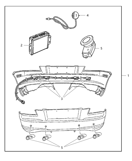 2005 Chrysler Crossfire Reverse Parking Sensor Kit Diagram
