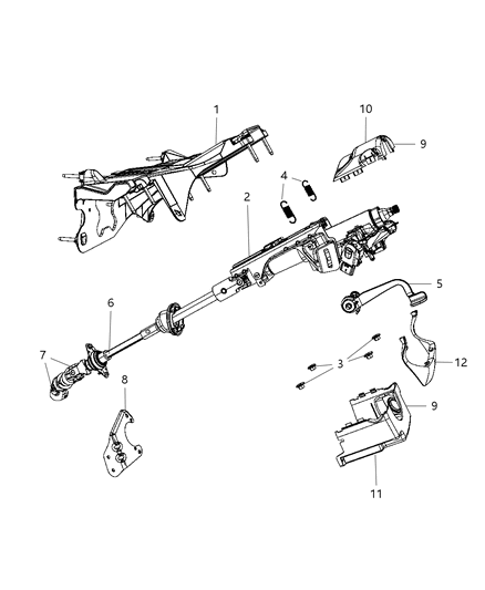 2010 Jeep Liberty SHROUD-Steering Column Diagram for 1JF89XDVAA