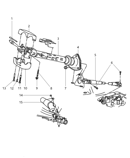 1998 Jeep Grand Cherokee Column Steering Diagram for 4864354AB