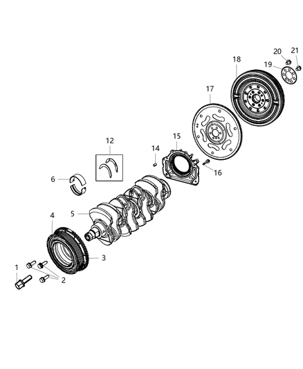 2019 Jeep Compass Pulley-Crankshaft Diagram for 68119587AA