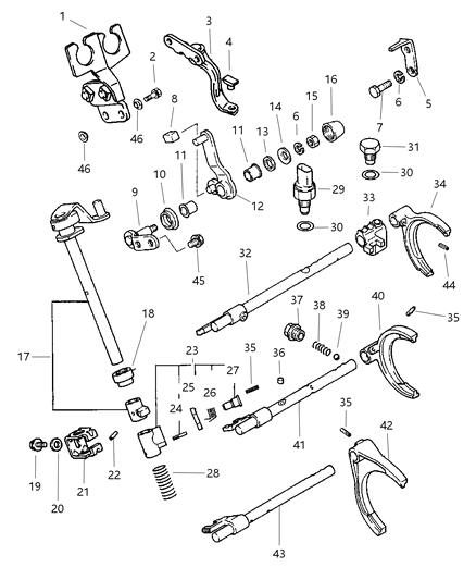 1997 Chrysler Sebring Fork & Rail Diagram 1