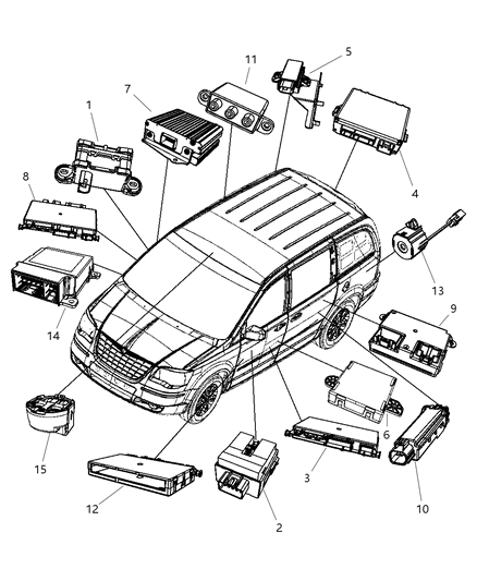 2009 Chrysler Town & Country OCCUPANT Restraint Module Diagram for 5094019AK