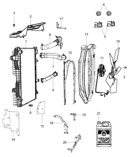 2013 Ram 3500 Radiator & Related Parts Diagram 2
