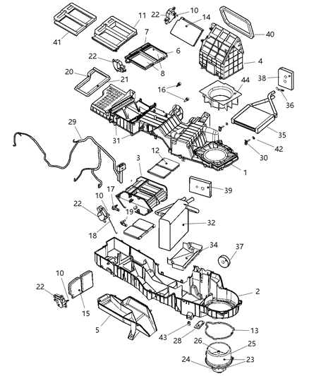 2002 Dodge Ram 1500 Wiring-A/C And Heater Diagram for 5073994AA