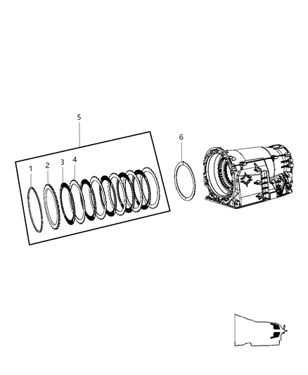 2016 Jeep Wrangler Package-B3 Brake Clutch Stack Up Diagram for 68028668AA