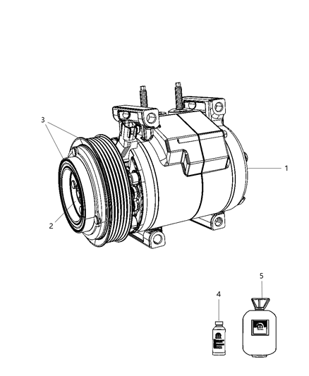 2011 Dodge Durango PULLEY-A/C Compressor Diagram for 68084278AA