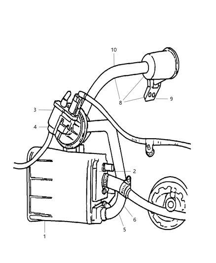 2004 Chrysler Sebring Vacuum Canister & Leak Detection Pump Diagram
