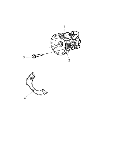 2009 Jeep Grand Cherokee Power Steering Pump With Pulley Diagram for 52124461AB