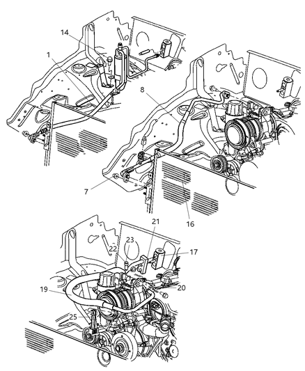 2002 Jeep Grand Cherokee Line-A/C Receiver Outlet Diagram for 55116560AC