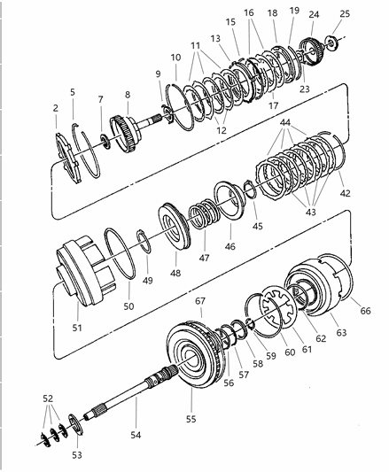 1999 Dodge Intrepid Clutch & Input Shaft Diagram