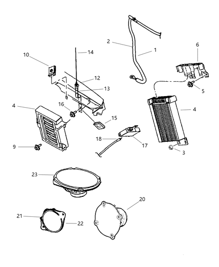 2000 Chrysler 300M Cable-Antenna Diagram for 4760869AD