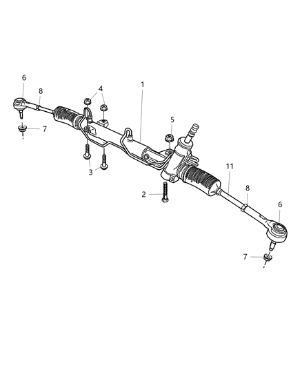 2006 Chrysler Town & Country Rack And Pinion Gear Remanufactured Diagram for R8072216AC