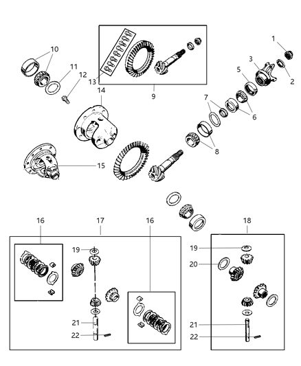 2003 Jeep Wrangler Gear Kit-Ring And PINION Diagram for 4882352