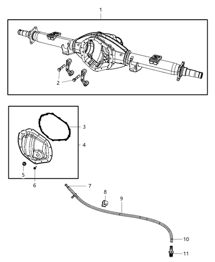 2009 Dodge Ram 3500 Housing And Vent , Rear Axle Diagram 1