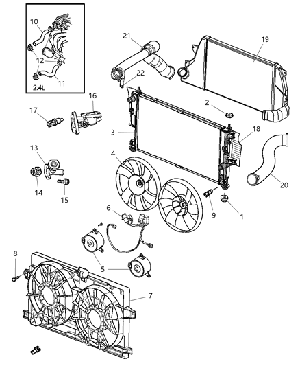 2005 Dodge Stratus None-Engine COOLANT Outlet Diagram for 4849098AC
