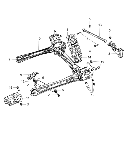 2010 Chrysler Town & Country Suspension - Rear Diagram