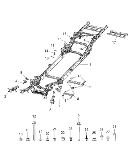 2021 Ram 1500 Frame-Chassis Diagram for 68264729AM