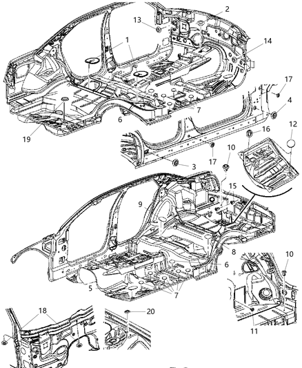 2012 Chrysler 300 Grommet Diagram for 68088450AA