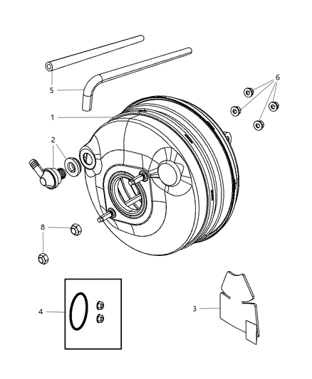 2008 Chrysler Town & Country Booster, Vacuum Power Brake Diagram