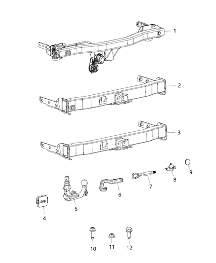 2021 Jeep Compass Tow Hooks & Hitches, Rear Diagram