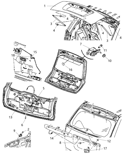 2008 Jeep Compass LIFTGATE-Light Support Diagram for ZH33FQDAF
